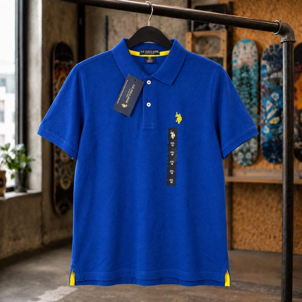 U.S. Polo Assn. Boys Royal Blue Short Sleeve Polo Shirt Size XXL 18 NWT